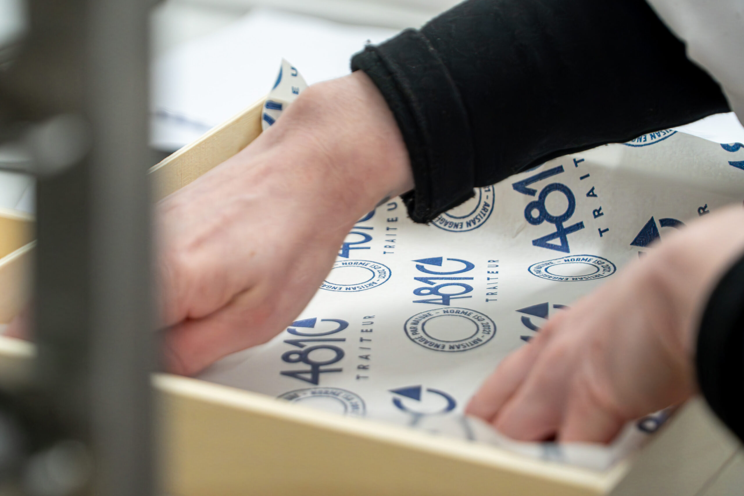 Motif imprimé du papier alimentaire créé pour 4810 Traiteur, troisième version